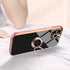 Omorro Compatible with Rose Gold iPhone 13 Pro Max Case for Women Girls Kickstand Ring Holder 360 Rotation Ring Glitter Plating Edge Work with Mag...