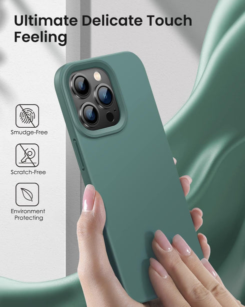 OuXul Designed for iPhone 14 Pro Case,Shockproof Liquid Silicone Protective Phone Case with Soft Anti-Scratch Microfiber Lining Ultra Slim Drop Pr...