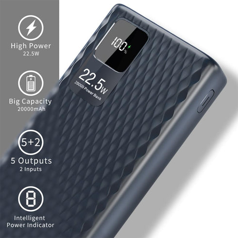 Portable Charger 20000mAh USB C in & Out Power Bank 5A Fast Charging,20W PD 3.0+22.5W QC 4.0 LED Display Phone Battery Pack Compatible with iPhone...