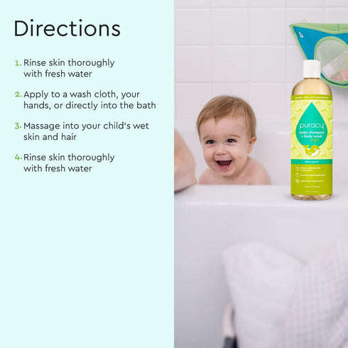 Puracy Shampoo & Body Wash for Children - Perfect Skin, Pure Ingredients - with 12 Fruit & Vegetable Extracts for Silky Smooth Skin, Gentle Citrus...