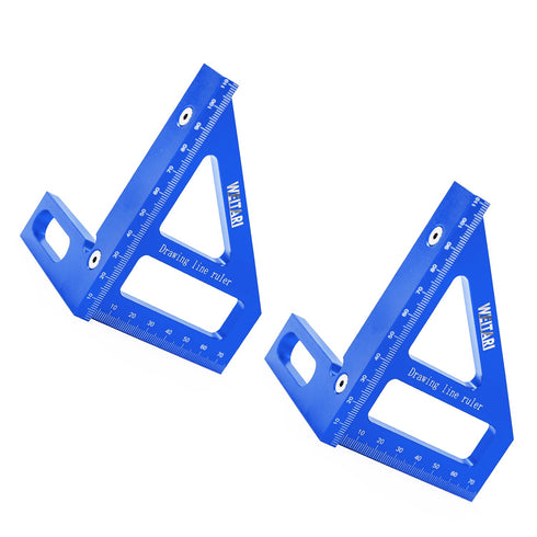 45/90 Degree Triangle Ruler Scriber, Woodworking Square Protractor, Aluminum Alloy Miter Triangle Ruler High Precision Layout Measuring Tool, Mult...