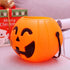 17cm Halloween Portable Pumpkin Bucket Trick or Treat Pumpkin Candy Pail Holder 2 Pieces...