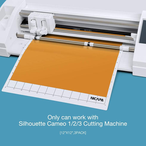 Nicapa Replacement Cutting Mat for Silhouette(12x12 inch 3pack-Standardgrip?Lightgrip?Stronggrip) Adhesive&Sticky Non-Slip Flexible Square Gridded...