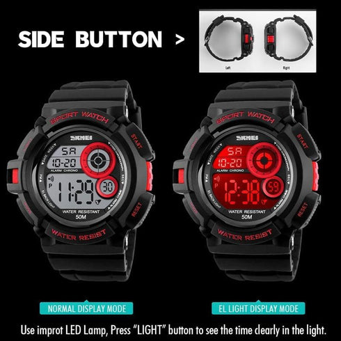 Men Sport Digital Watch 7 Colors LED Light Outdoor Military Watches Chronograph Alarm Clock Wristwatch...
