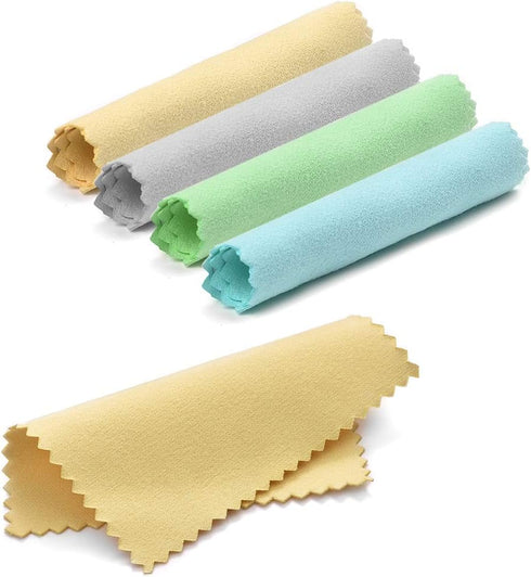 SEVENWELL 50pcs Jewelry Cleaning Cloth Mediumturquoise Polishing Cloth for Sterling Silver Gold Platinum Small Silver Polish 8x8cm...