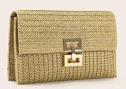 Straw Clutch Purses for Women Vintage Summer Straw Beach Bag Woven Purse Wicker Rattan Envelope Clutch for Wedding...