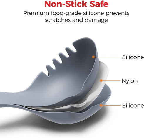 Goldlion Silicone Spoon Soup Ladle for Cooking, Mixing & Serving - Non-Stick Cookware Safe - Compatible with Ninja Crockpot Slow Cooker Foodi Poss...