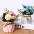 Fake Hydrangeas with Pot, Mini Hydrangea Artificial Flowers Artificial Plant in Ceramic Vase for Office Desktop Decorations (Blue)...