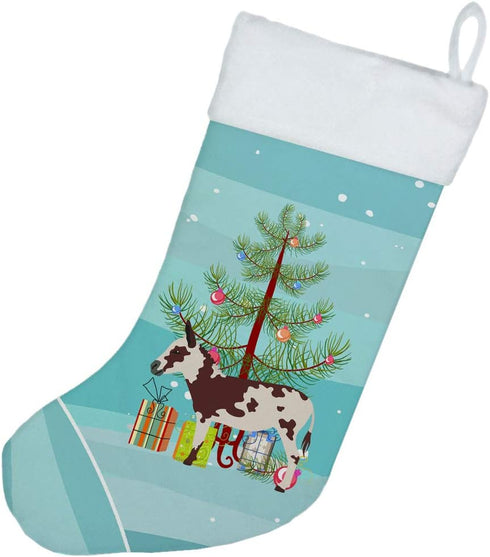 Caroline's Treasures BB9218CS American Spotted Donkey Christmas Christmas Stocking, Teal Fireplace Hanging Stockings Christmas Season Party Decor ...