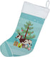 Caroline's Treasures BB9218CS American Spotted Donkey Christmas Christmas Stocking, Teal Fireplace Hanging Stockings Christmas Season Party Decor ...