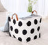 Square Canvas Toy Storage Bins Basket with Handle Collapsible Toy Organizer for Nursery Storage, Kid's Toy & Laundry, Gift Basket (Black Triangle)...