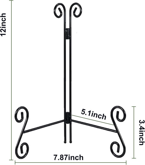 Easel Stand, 12 Inch Plate Stand, 1 Pack Metal Plate Holder for Display, Iron Plate Stands for Picture Frame Record Album Collectibles...