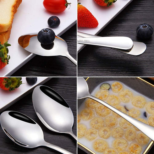 HANSGO Teaspoons Stainless Steel, 6 Piece Dinner Spoons Set 6.7 inches Dessert Spoons Use for Home, Kitchen or Restaurant...