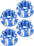 VGEBY 4pcs RC Hex Nuts, M4 Carving Hexagonal Nuts Aluminum Alloy Wheel Hex Nuts Fit for D3 D4 1/10 RC Car(Dark Blue) D4 Parts Terminal Removal Too...