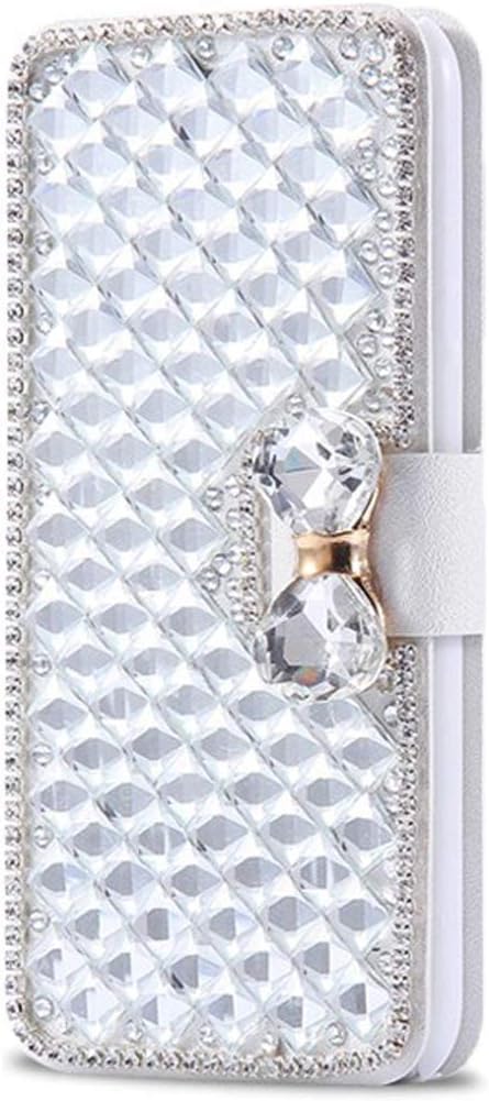Omio for Galaxy Note 10 Plus Wallet Case Luxury Bling Diamond Card Holder with Stand Feature Sparkle Crystal Bowknot Shockproof Bumper Flip Cover ...