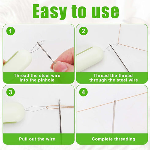 2 in 1 Needle Threader Seam Ripper, Integrated Seam Remover & Needle Threading Tool Seam Opener Sewing Device for Hand Sewing Crafting Knitting Cr...