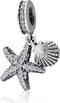 925 Sterling Silver Starfish Charm Shell Charm Ocean Sea Charm Animal Charm Star Charm Anniversary Charm for Pandora Charms Bracelet...