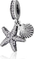 925 Sterling Silver Starfish Charm Shell Charm Ocean Sea Charm Animal Charm Star Charm Anniversary Charm for Pandora Charms Bracelet...
