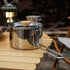 Camping Tea Pot, 1L Resistance Stainless Steel Multifunction Outdoor Kettle with Lid and Removable Handle for Hiking...
