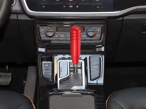 Lunsom 5" Aluminum Gear Lever Shifter Knob Long Alloy Shift Stick Handle Car Automatic Shifting Head Fit Most Manual Transmission Vehicles (Red)...