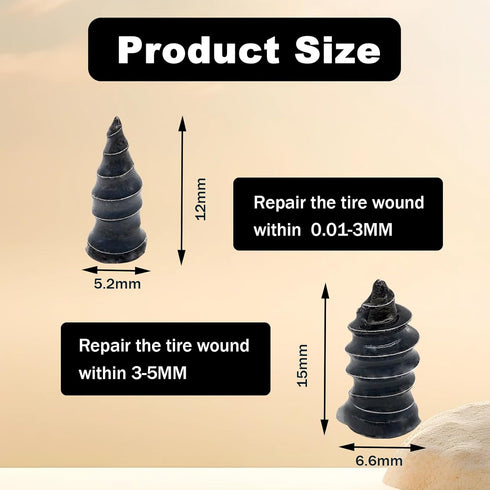 40 PCS Tire Repair Rubber Nail, Rubber Screw Tire Plugs Self-Service Vacuum Tire Repair Nail Kit Tires Quick Puncture Repair Tools or Car, Truck, ...