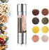 Salt and Pepper mills Grinder 2 in 1 Manual Stainless Steel Salt pulverizer kibbler Mill Herb Spice Grinder Shakers Refillable clean Adjustable Co...