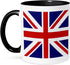 3dRose (mug_159852_4) British Flag - red white blue Union Jack Great Britain United Kingdom UK England English souvenir GB - Two Tone Black Mug, 1...