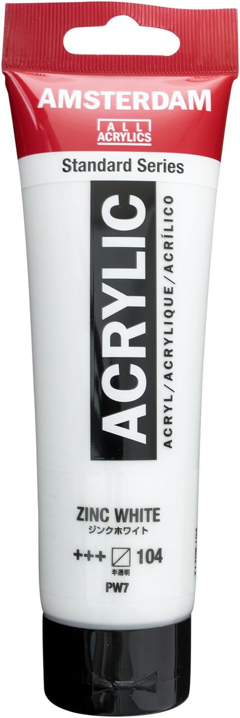 Royal Talens Amsterdam Standard Series Acrylic Color, 120ml Tube, Zinc White (17091042)...