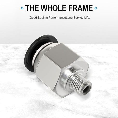 TAILONZ PNEUMATIC Male Straight 4mm Tube OD x M6 Thread Push to Connect Fittings PC4-M6 (Pack of 2)...
