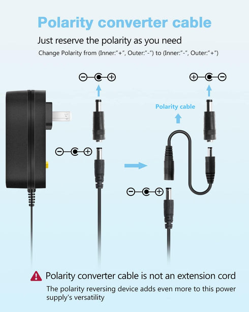 Aclorol Universal Power Adapter 30W 12V 9V 7.5V 6V 5V 4.5V 3V Adjustable Variable Power Supply AC/DC Adapter Converter Switching 100V-240V AC to D...