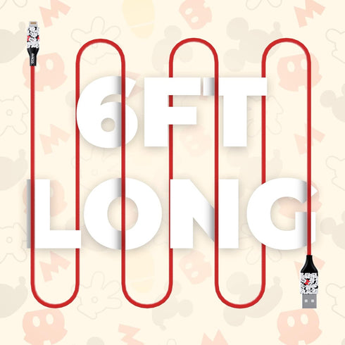 Disney Minnie Mouse 6FT Replacement iPhone Charger Fast Charging – MFI Certified Braided USB Charging Cable High Speed Data Sync Compatible with A...