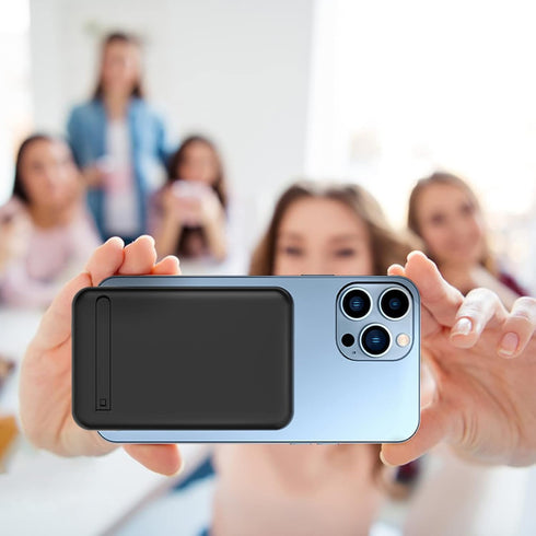 Portable Charger for iPhone, 10000mAh Compact Power Bank with Metal Stand, External Battery Pack Compatible with iPhone 14/14 Plus/14 Pro Max/13/1...
