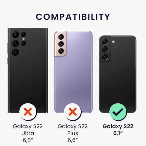 kwmobile Case Compatible with Samsung Galaxy S22 Case - TPU Silicone Phone Cover with Soft Finish - Matte Lavender Grey...