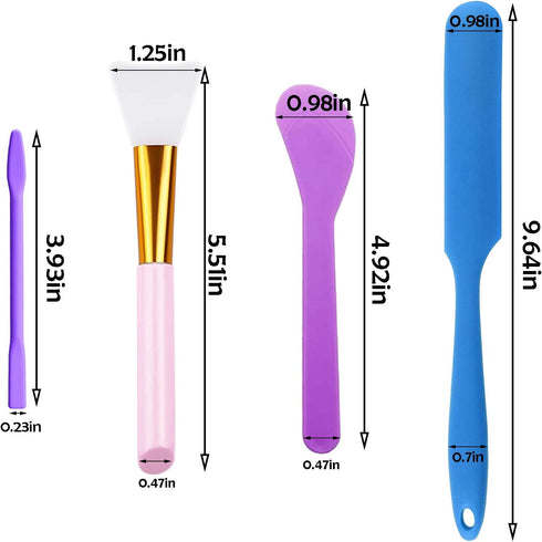 IHUIXINHE 18 Pcs Silicone Stir Sticks Set, Include 3 Pcs Silicone Spatula, 5 Pcs Silicone Epoxy Brushes, 4 Pcs Silicone and 6 Pcs Plastic Stir Sti...