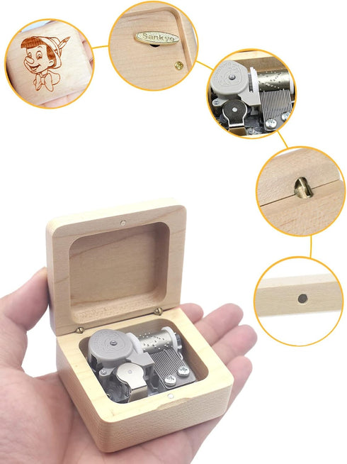 Sinzyo When You Wish Upon a Star Music Box Vintage Musical Boxs Gift for Birthday Valentine's Day Christmas Day(Maple Wooden Box)...