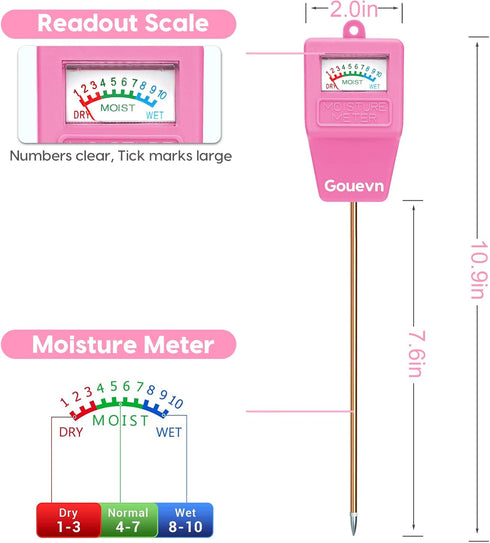 Soil Moisture Meter, Soil Tester Plant Moisture Meter for House Plants, Plant Water Meter Hydrometer Plant Sensor for Indoor Plant Care, No Batter...