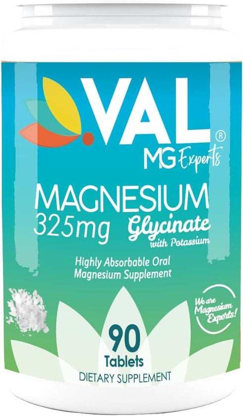 VAL MG Experts Magnesium Glycinate Plus B6 & Potassium - Stress Relief - 90 Tablets...
