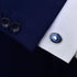 Fomissky Oval Navy Blue Cufflinks for Men Silver Plated, Personalized Men's Cuff Links Groom Wedding Gifts Tuxedo Business Shirt Accessories...