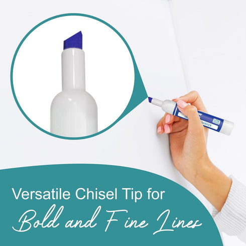 Dry Erase Markers, 12 Count Chisel Tip White board Markers, Blue Dry Erase Marker...