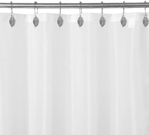 CHICTIE Silver Shower Curtain Rings Hooks,Chrome Leaves Decorative Shower Curtain Hooks,Set of 12 Stainless Steel Metal Rust-Proof Shower Rings fo...