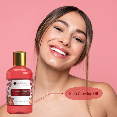 Strawberry Body Oil, Natural Body Oil For Women, Shower and Bath Perfume, Hydrating & Deep Moisturizing, Reduce Dry Skin, Long Lasting Fragrance, ...