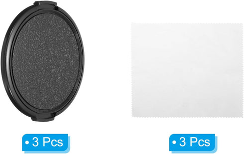 PATIKIL 72mm Lens Cap, 3 Pack Sides Pinch Snap Camera Lens Cover for Front Lens with Cloth, Suitable for 72mm Thread Universal DSLR Lenses for Nik...