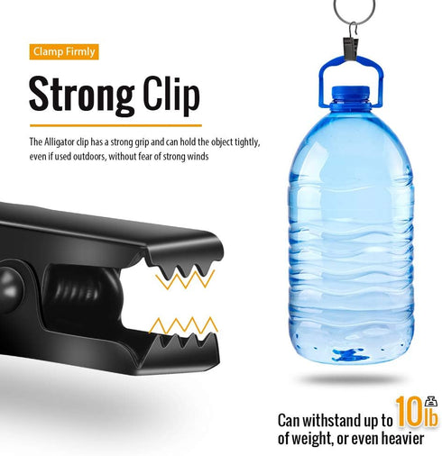 Teenitor 100 Pack Small Curtain Clips Curtain Hooks for Outdoor String Lights, Stainless Steel Clips for Hanging Curtain Hooks for Drapes, Black...