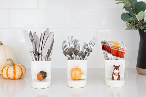 Nora Fleming Double Pumpkin - Hand-Painted Ceramic Halloween and Thanksgiving Decor - Fall Minis for the Home and Office...