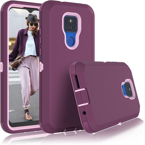 for Moto G Play Case, Heavy Duty Armor Rugged Drop Protection Shockproof Protective Hard Plastic Cover Rubber Bumper Dual Layer Hybrid Phone Case ...