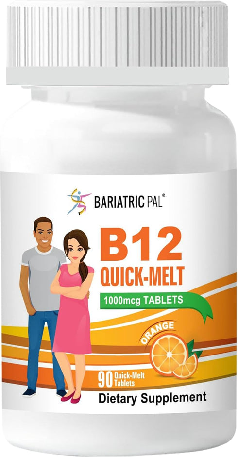BariatricPal 1,000mcg B12 Sugar-Free Quick Melts (90 Count) - Orange...