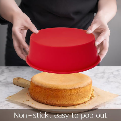 4 packs Silicone Cake Pans for Baking,Round Cake Molds for Cupcake,Cheese Cakes and Chocolate Cakes, Non-stick silicone bakeware sets BPA free(2 p...