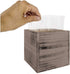 4" Square Rustic Wood Planters with Plastic Liner - Set of 2...