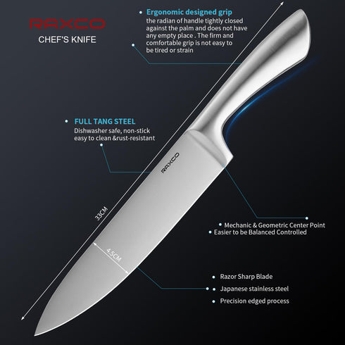 RAXCO Block Knife set in giftbox,One-Piece Stainless Steel kitchen Knife,cuchillos para cocina...