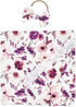 Baby Swaddle Blanket Newborn Girl Swaddle and Headband Set Purple Flowers Floral Print Wrap Shower Gift...